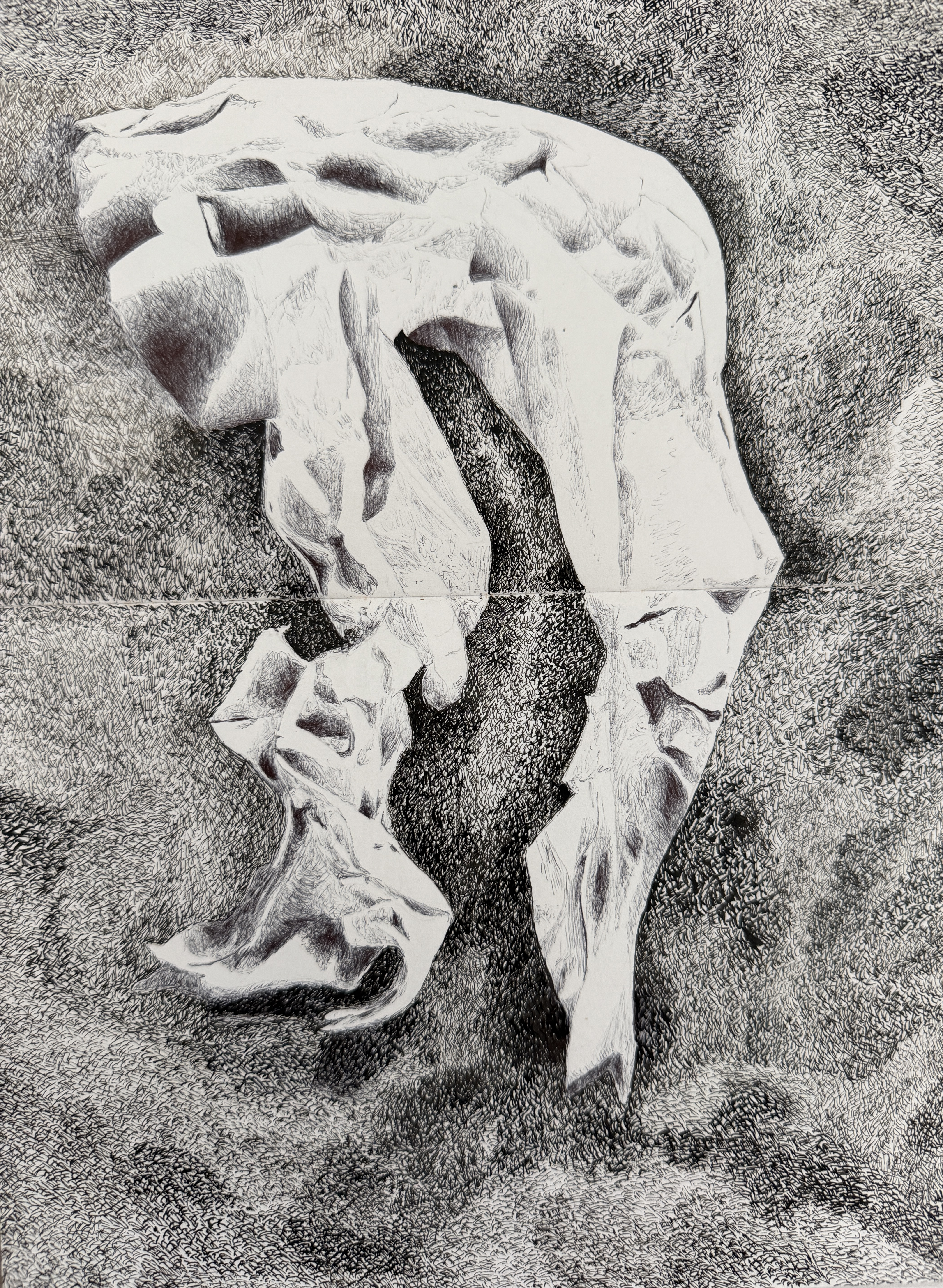 Dessin contemporain d'un corps en mouvements par Elodie Rico